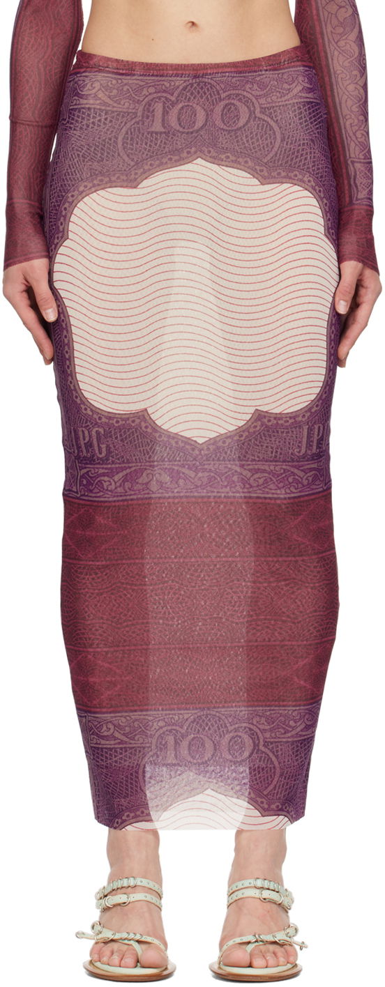Sukňa Jean Paul Gaultier Gaultier 'The Cartouche' Maxi Skirt Vínová | 24/25-F-JU142-T515-300128, 0