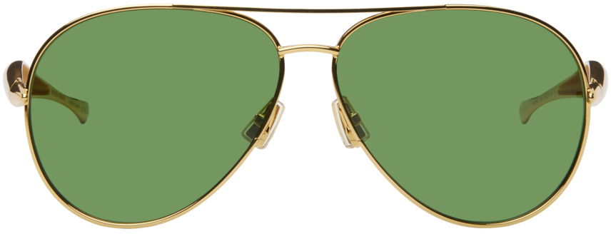 Slnečné okuliare Bottega Veneta Aviator Sunglasses Zelené | BV1305S, 0