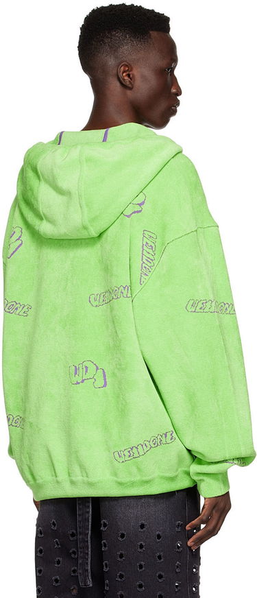 Mikina We11done We11done Viscose Zip-Up Hoodie Zelené | WD-KJ1-22-616-U-LM, 2
