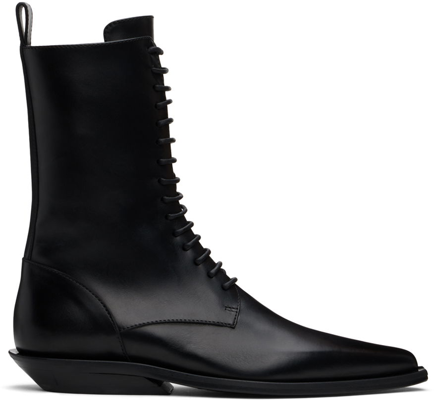 Ann Demeulemeester Ise Pointy Micro Heel Lace-Up Boots