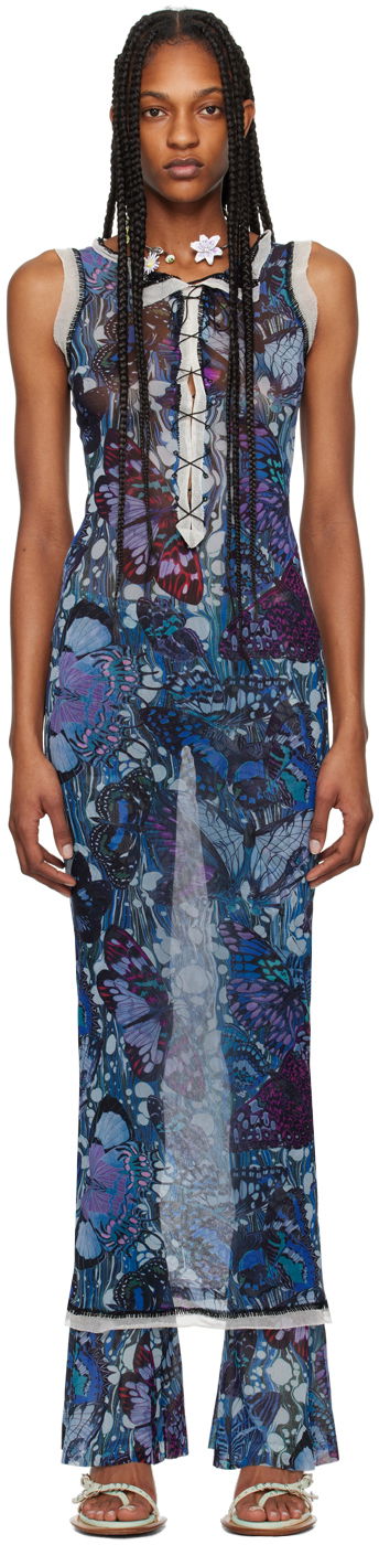 Šaty Jean Paul Gaultier 'The Butterfly' Maxi Dress by Modrá | 24/25-F-RO092-T545-5090, 0