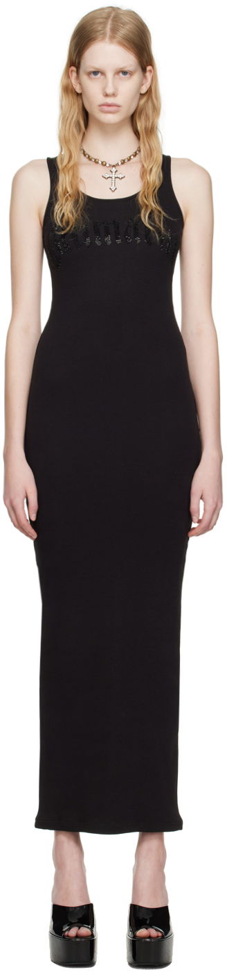 Tielko Blumarine Crystal-Cut Maxi Dress Čierna | P344A035A, 0