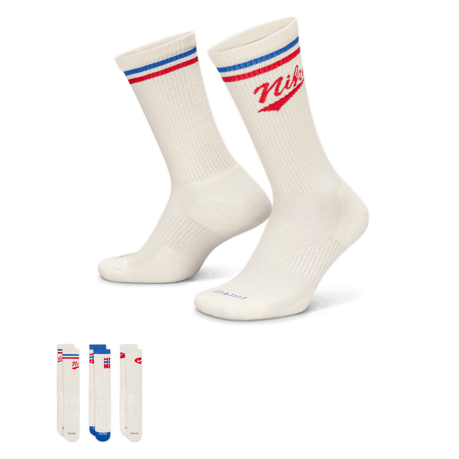 Ponožky Nike Everyday Plus Mid-Calf Socks (3 Pairs) Biela | HJ9336-901, 1