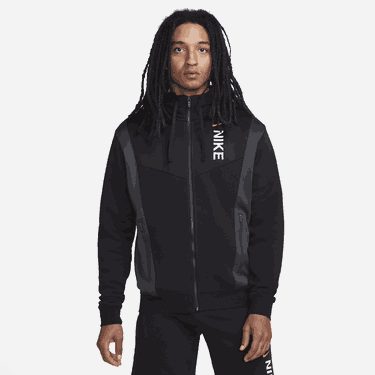 Mikina Nike Sportswear Hybrid Full-Zip Fleece Hoodie Čierna | FB1431-010, 0