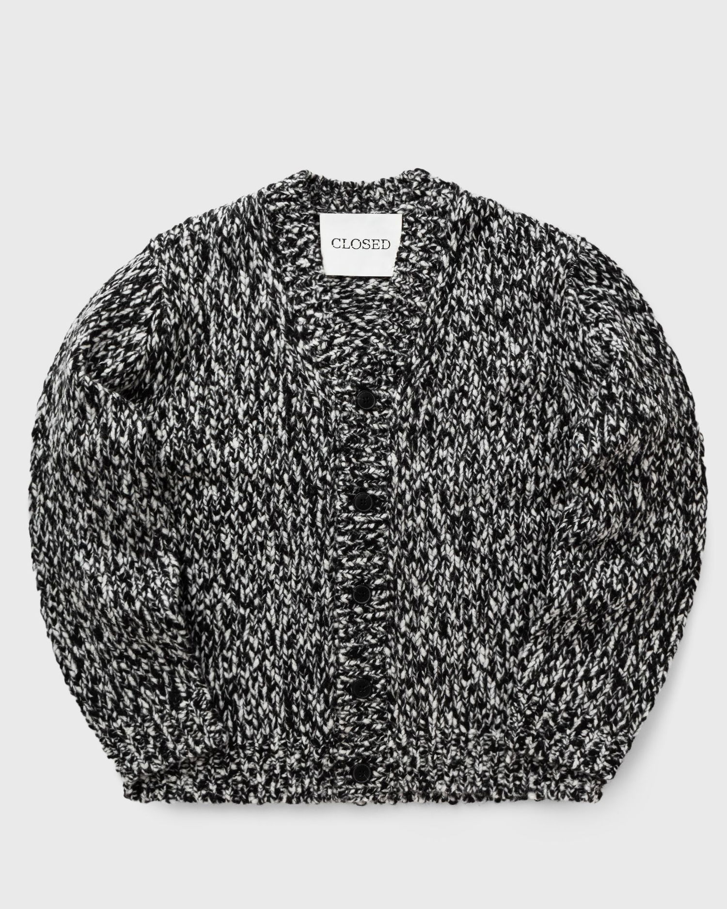 Sveter CLOSED Black & White Speckled Button-Up Cardigan Čierna | C86758-94A-22-100, 0