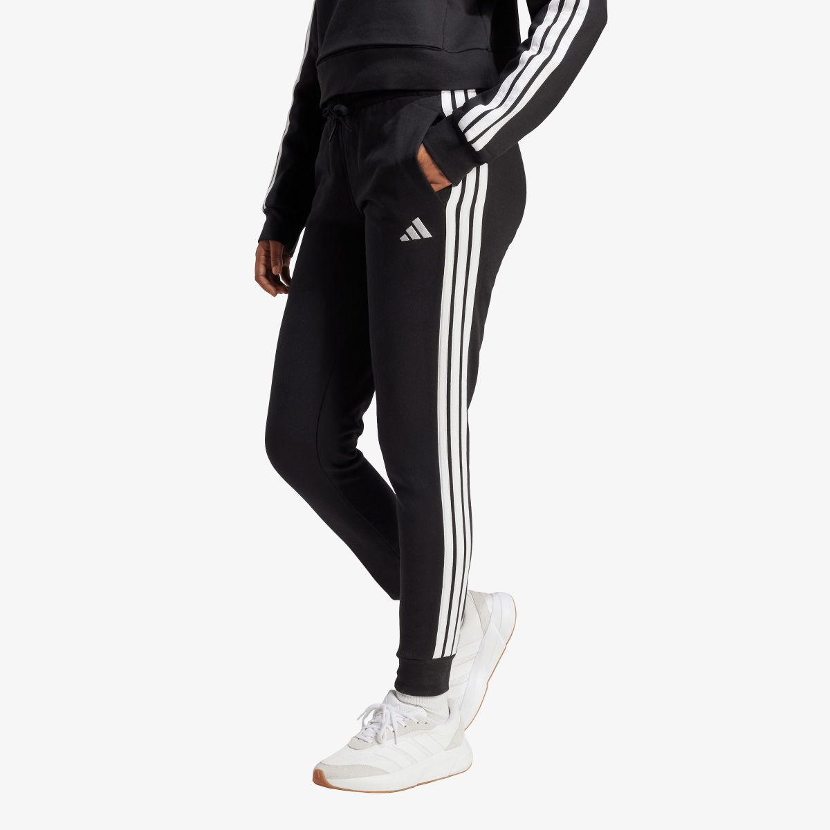 Tepláky adidas Originals 3-Stripes Fleece Slim Pants Čierna | JX2543, 1