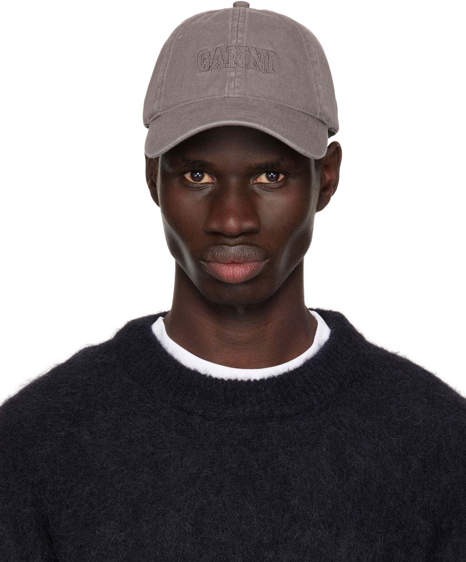 Šiltovka GANNI Ganni Embroidered Logo Cap Šedá | A6302, 0