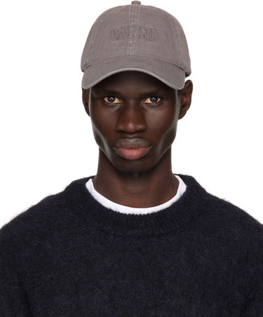 Šiltovka GANNI Ganni Embroidered Logo Cap Šedá | A6302, 0