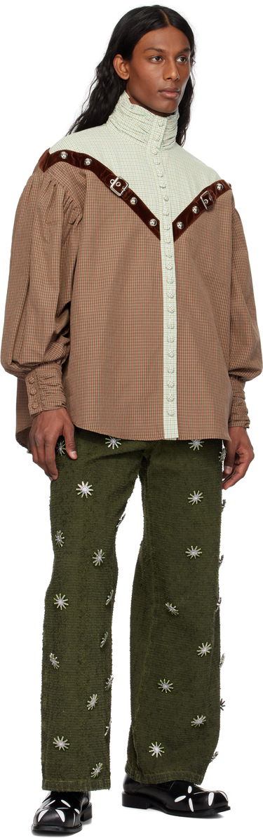 Košeľa Chopova Lowena Chopova Lowena Atwixt Gingham Buckle Shirt Hnedá | 2283, 3