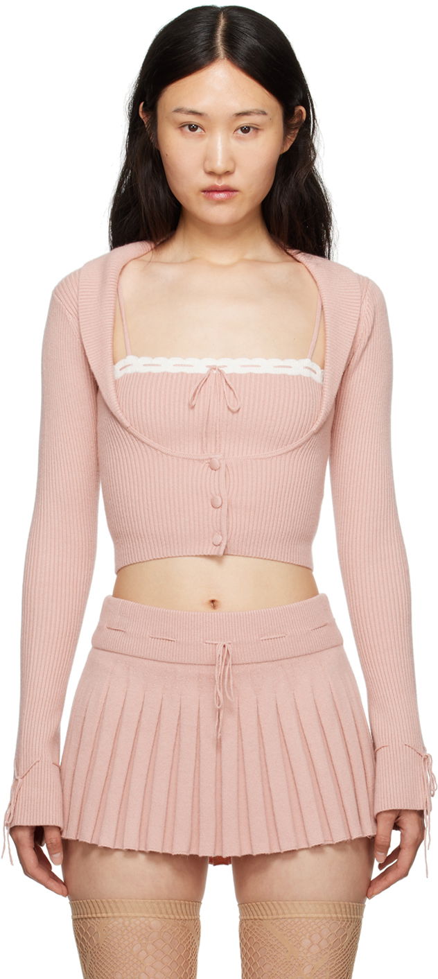 Sveter GUIZIO Guizio Cielo Knit Cardigan Ružová | H23620S020, 0