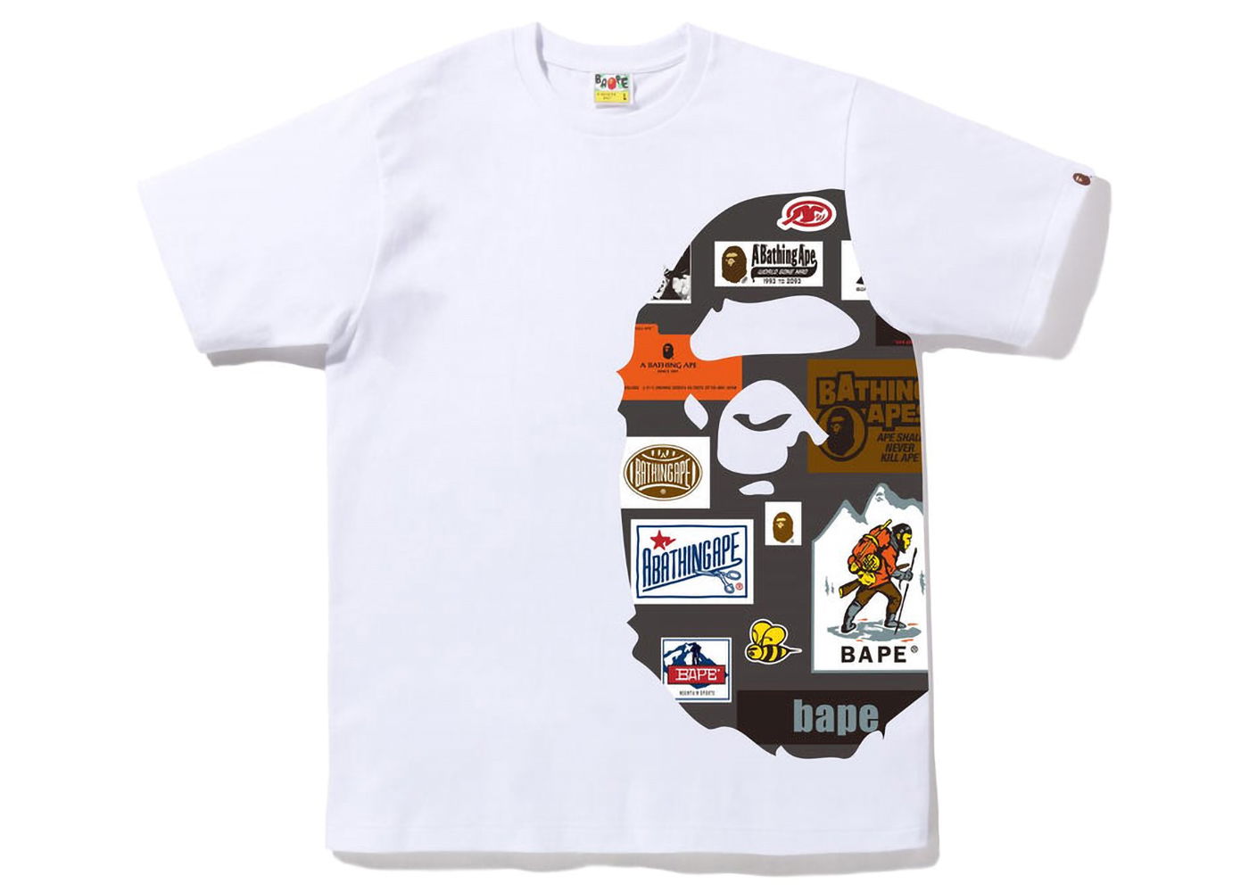 Tričko BAPE BAPE Multi Label Side Big Ape Head Tee White Biela | 1I80-110-048, 0