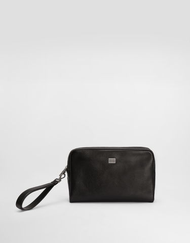 Batohy a tašky Dolce & Gabbana Dolce & Gabbana Calfskin Wristlet Pouch Čierna | BM2441AV95680999, 0