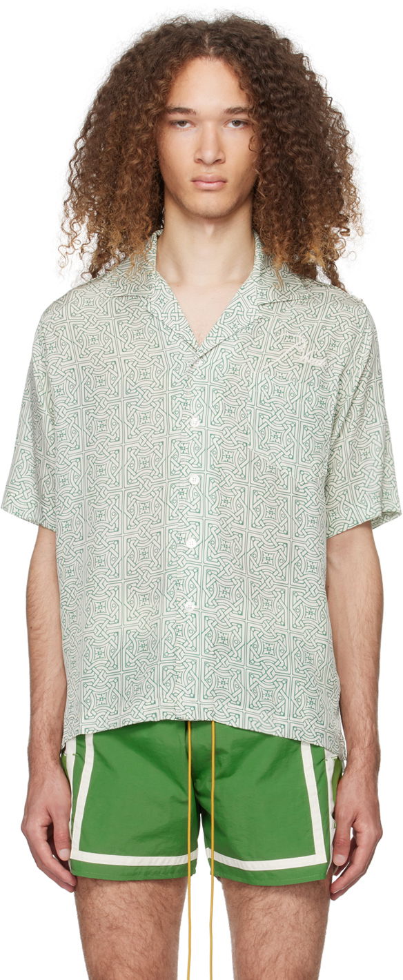 Košeľa Rhude Cravat Shirt "Off-White & Green" Zelené | RHPS24SR06174325, 0