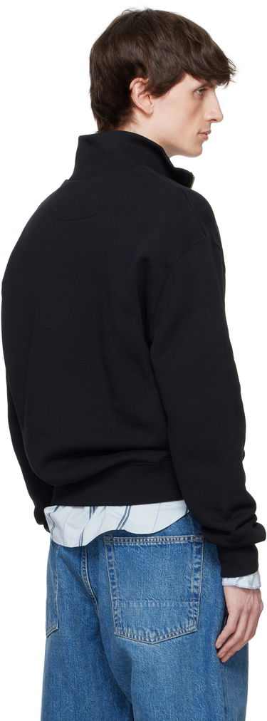 Mikina MAISON KITSUNÉ Maison Kitsuné Varsity Half Zip Sweater Čierna | OM00302KM0321, 2