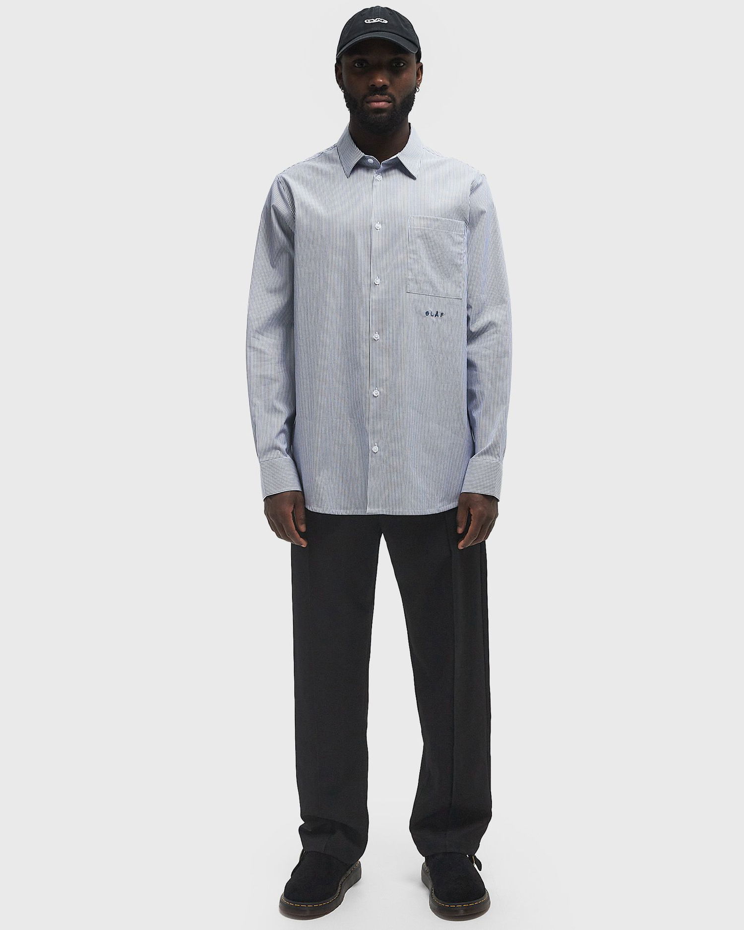 Košeľa ØLÅF Oxford Stripe Long Sleeve Shirt XL Modrá | M200302-BLUE-STP, 1