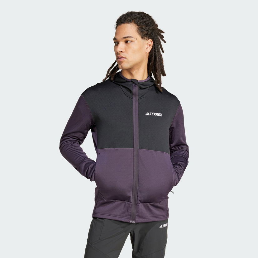 Bunda adidas Performance TERREX XPERIOR LIGHT FLEECE HOODED Čierna | IW4177