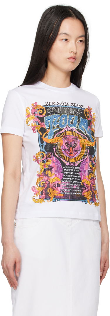 Tričko Versace Versace Jeans Couture Crystal Tour Graphic T-Shirt Čierna | E78HAHC03_ECJ01C, 4
