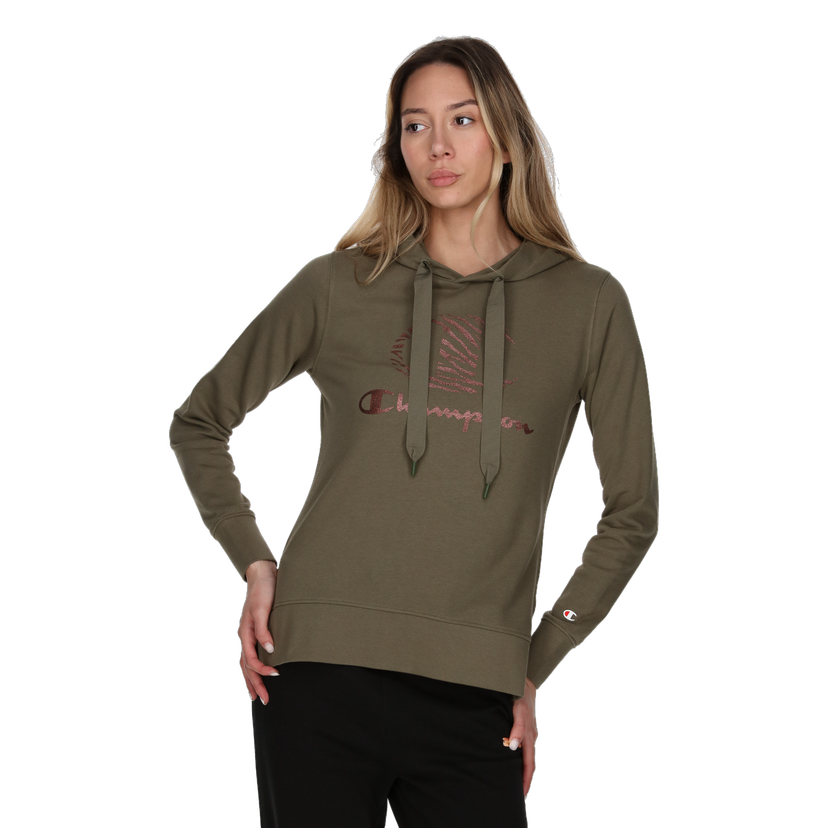 Mikina Champion CLASSIC Glitter Script Hoodie Zelené | 117321-GS030