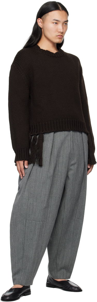Sveter HED MAYNER Hed Mayner Knit Crewneck Sweater with Tassels Hnedá | HMMB75099A-HB619, 3
