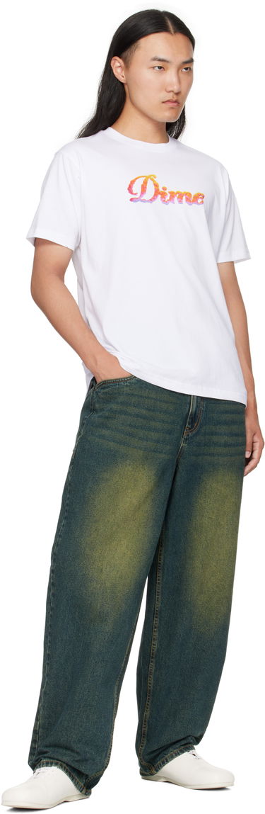 Tričko Dime Cursive Cloud T-Shirt Biela | DIMEFA2564WHT, 3
