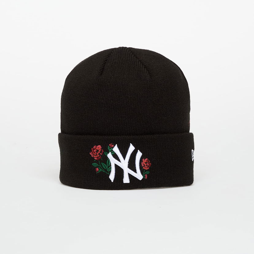 Kulicha New Era Knit Sequin Rose Beanie MLB New York Yankees Čierna | 60691291
