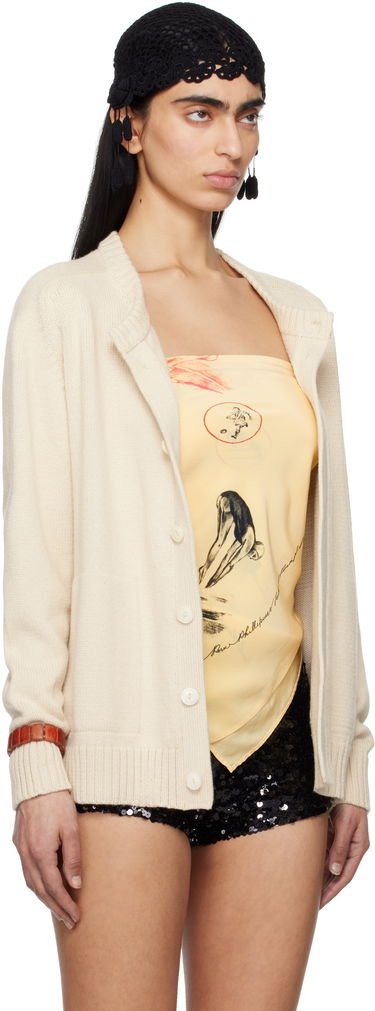 Sveter Bode Bode Meringue Knit Cardigan Béžová | MRS25KT006, 1