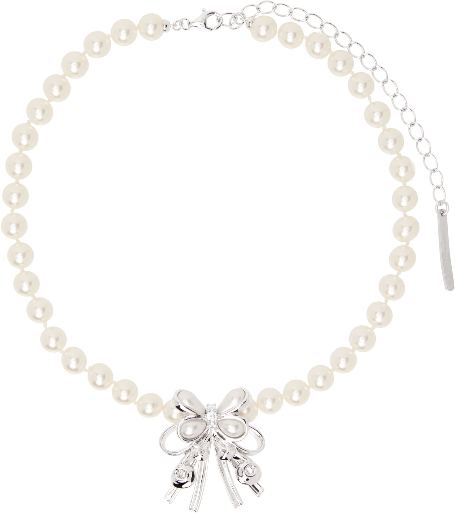 Náhrdelník SHUSHU/TONG YVMIN Edition Pearl Butterfly Flower Curly Hair Choker Biela | 24715SLV00NN, 0