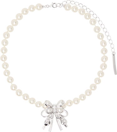 Náhrdelník SHUSHU/TONG YVMIN Edition Pearl Butterfly Flower Curly Hair Choker Biela | 24715SLV00NN, 0