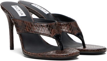 Tenisky a topánky Alaïa ALAÏA Thong Elaphe Leather Mule Sandals Hnedá | AA3S133CK326, 3