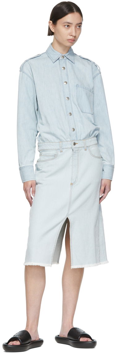 Sukňa Stella McCartney Stella McCartney Cotton Denim Shirt Dress Modrá | 6D00063SOH79, 3