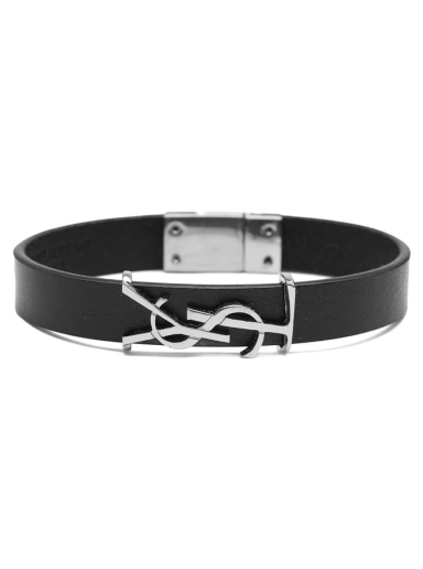 Náramok Saint Laurent Logo Single Wrap Bracelet Čierna | 7088150IH0E-1000