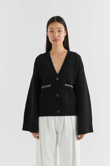 Sveter AXEL ARIGATO Glaze Relaxed Cardigan Čierna | A2134001, 2