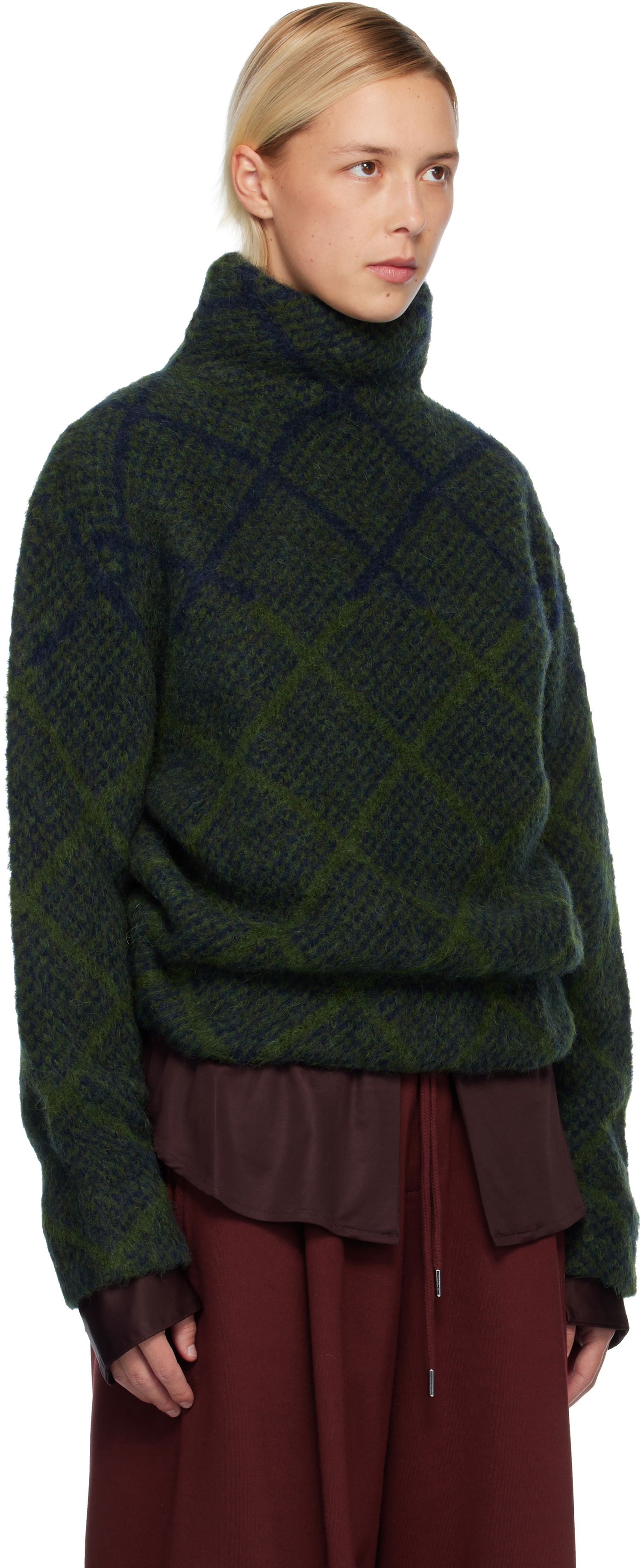 Sveter Dries Van Noten Dries Van Noten Jacquard Turtleneck Zelené | 252-011227-2709, 1