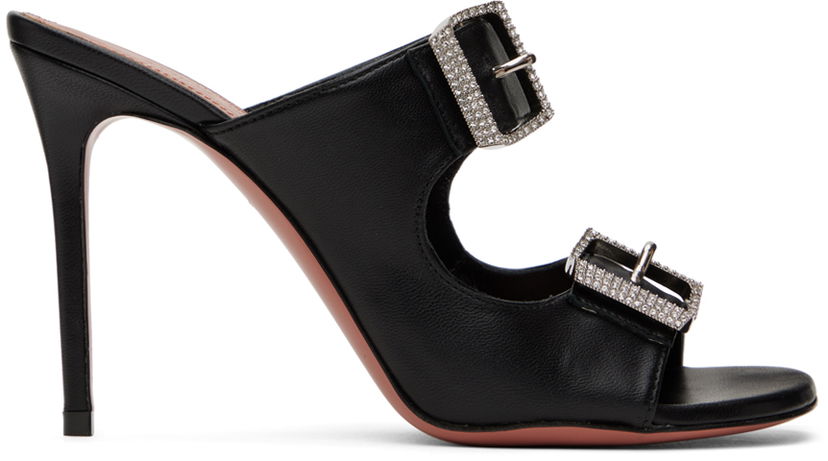 Doplnky Amina Muaddi Amina Muaddi Millie Heeled Sandals Čierna | MILLIE SLIPPER ST NAPPA