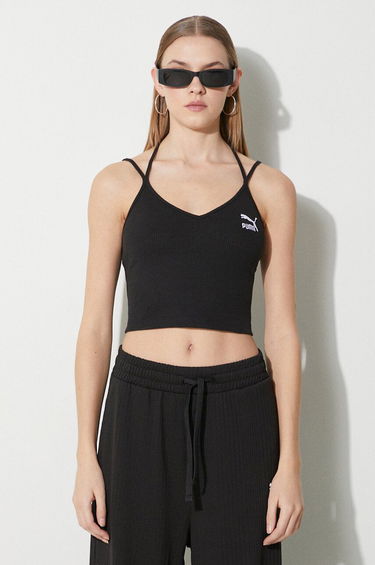 Tielko Puma Puma Ribbed Tie-Strap Crop Tank Top Čierna | 624255, 0