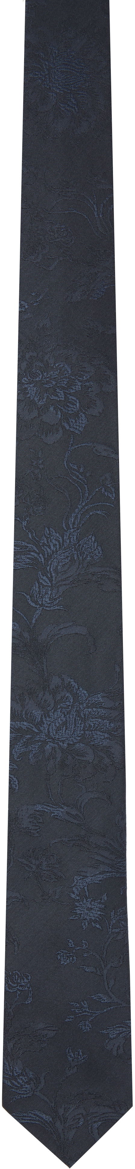 Šál Dries Van Noten Dries Van Noten Jacquard Silk Tie Navy | 251-021600-1909, 0