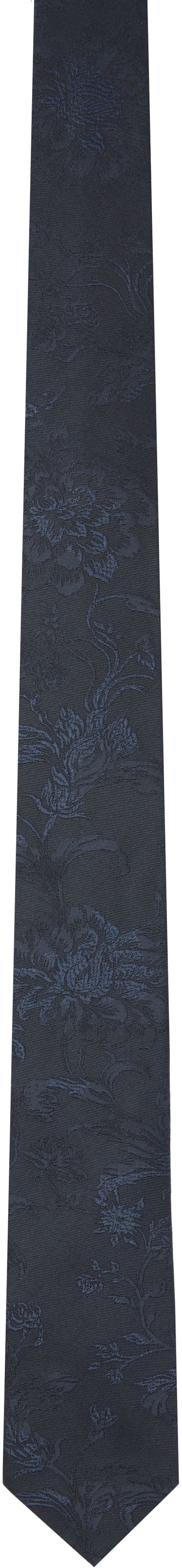 Šál Dries Van Noten Dries Van Noten Jacquard Silk Tie Navy | 251-021600-1909, 0
