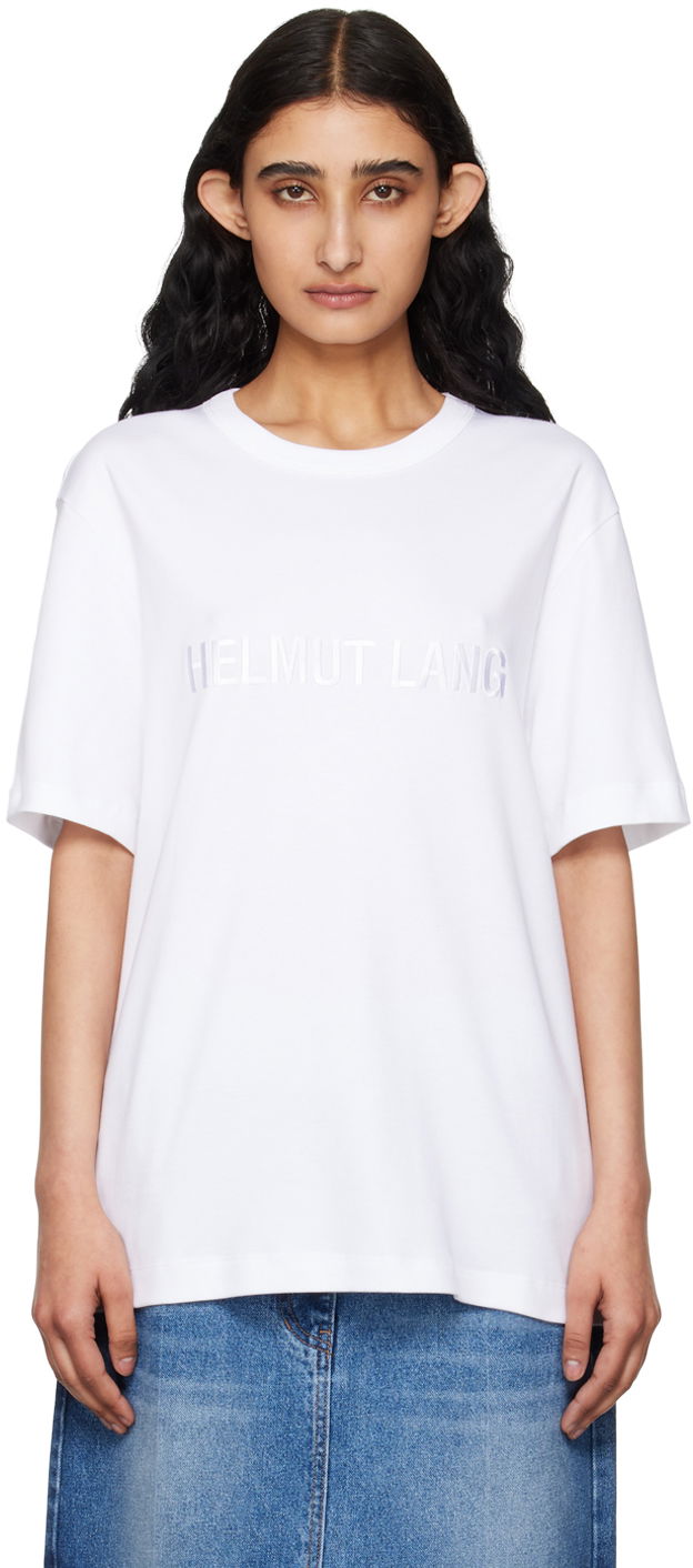 Tričko Helmut Lang Embroidered Logo T-Shirt Biela | O04HM599, 0