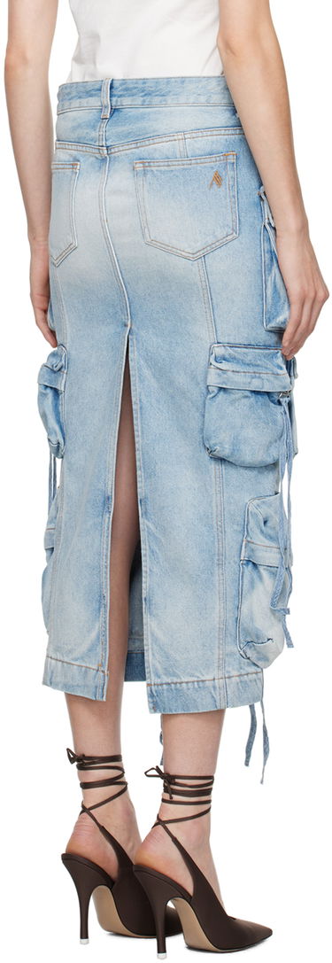 Sukňa The Attico Attico Pocket Denim Midi Skirt Modrá | 241WCS189 D073, 2