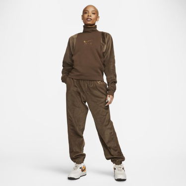 Mikina Nike Air Women's Corduroy Fleece Turtleneck Top Hnedá | DQ6924-259, 2