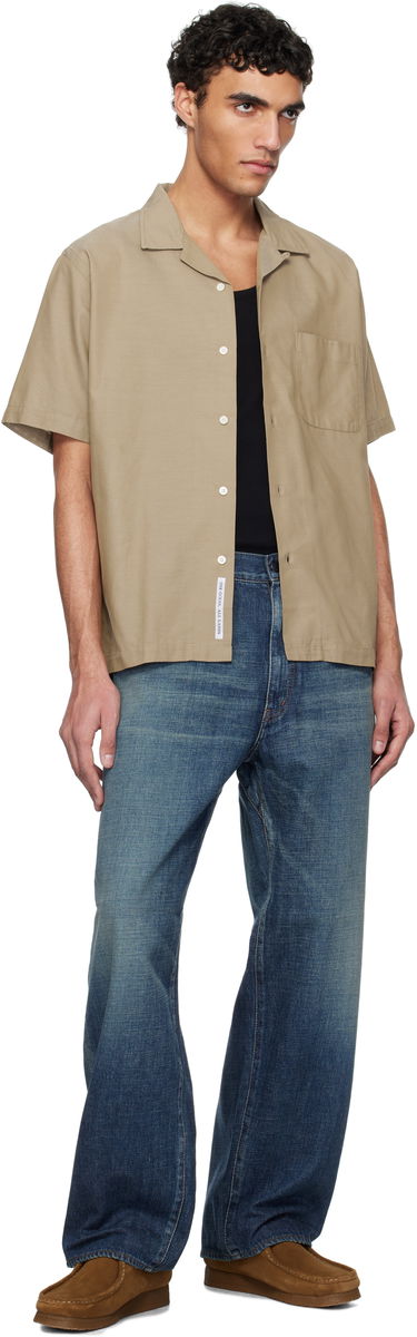 Košeľa NANAMICA Nanamica Open Collar Panama Short Sleeve Shirt Béžová | S25SG119U, 3