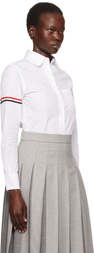 Košeľa Thom Browne Oxford Classic Round Collar Shirt With Long Sleeves Biela | FLL019E-03113, 1