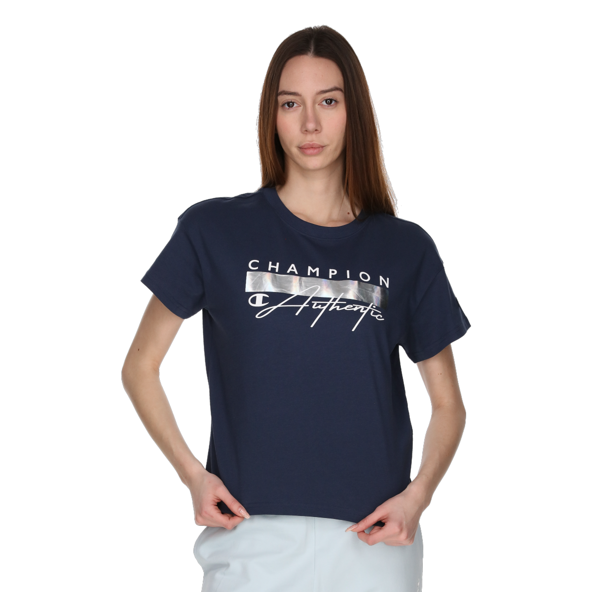 Tričko Champion Authentic Crewneck T-Shirt Navy | 118184-BS505, 0