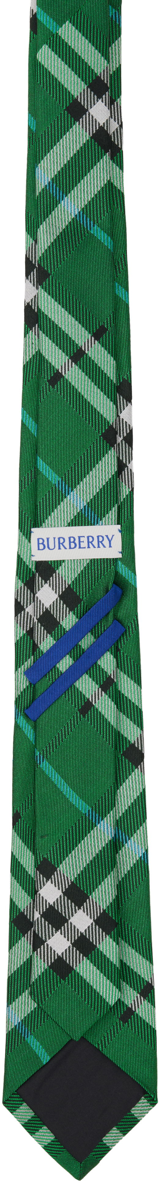 Šál Burberry Burberry Check Silk Tie Zelené | 8110982, 1