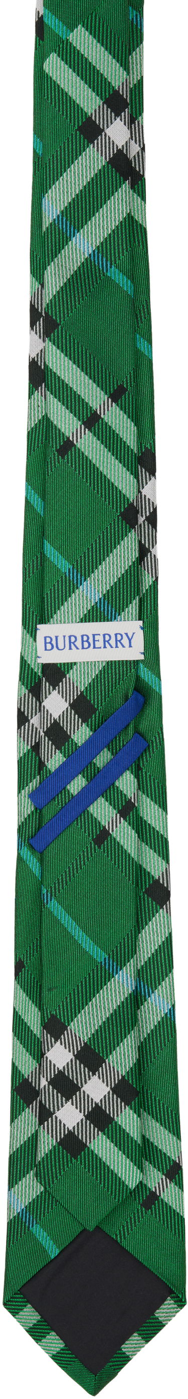 Šál Burberry Burberry Check Silk Tie Zelené | 8110982, 1