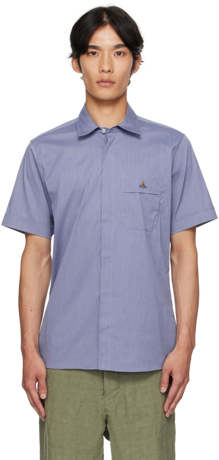Košeľa Vivienne Westwood Vivienne Westwood Classic Short Sleeve Shirt Modrá | 24010004-W012Z-
