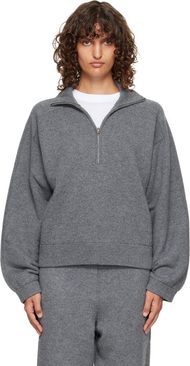 Sveter Loulou de Saison Loulou de Saison Cashmere Quarter-Zip Sweater Šedá | DRIES, 0