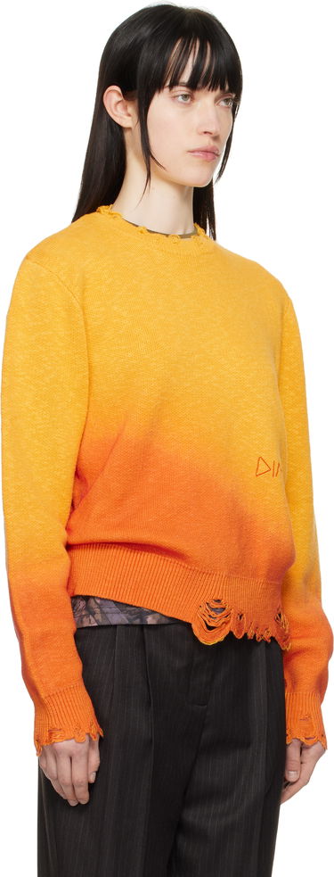 Sveter Dime Dime Gradient Knit Sweater with Cat Embroidery Oranžová | DIMESP2510SUN, 4