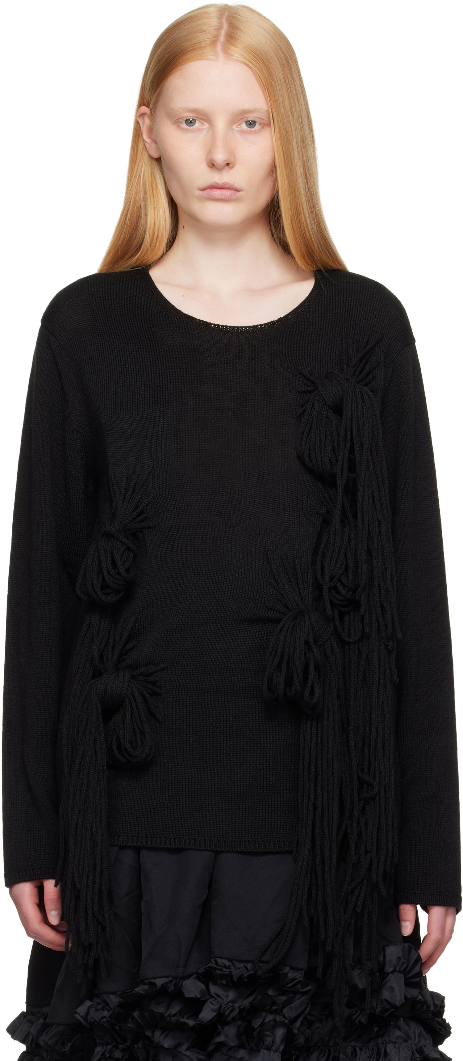 Sveter Comme des Garçons Homme Plus Acrylic Wool Jersey Knot Sweater Čierna | PO-N001-051, 0
