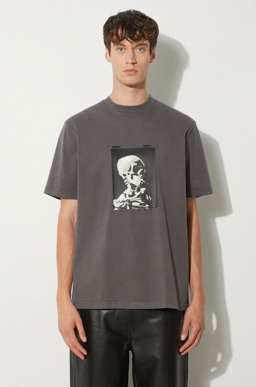 Tričko Stampd Skeleton Garment Dye Relaxed T-Shirt With Print Šedá | SLA.M3247TE.DKG